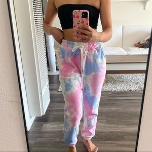Pink & Blue Tie Dye Sweat Pants 💘